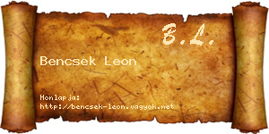 Bencsek Leon névjegykártya